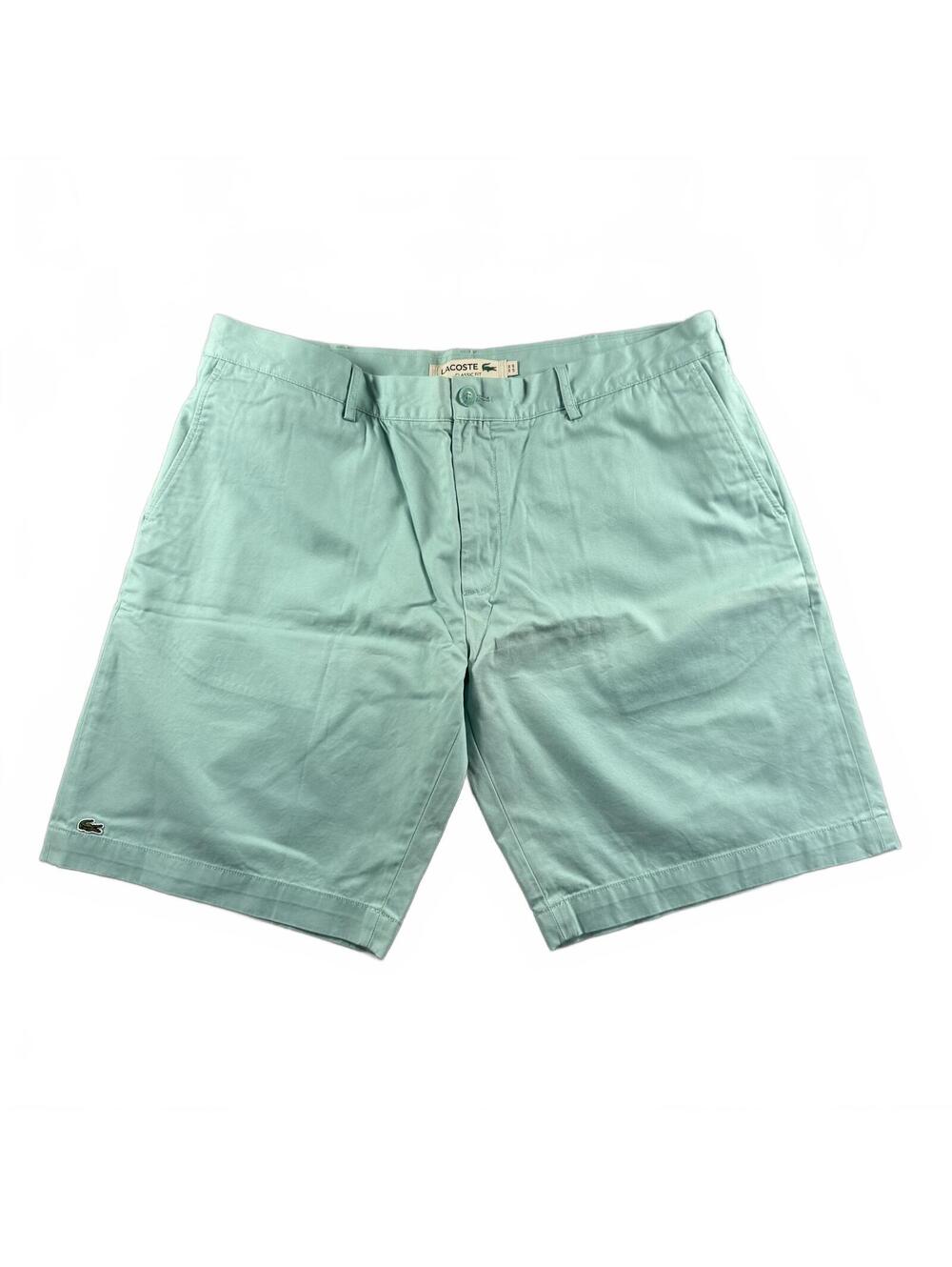 Lacoste Classic Fit Chino Shorts Men's Size 40 Mint Green NWT 100% Cotton